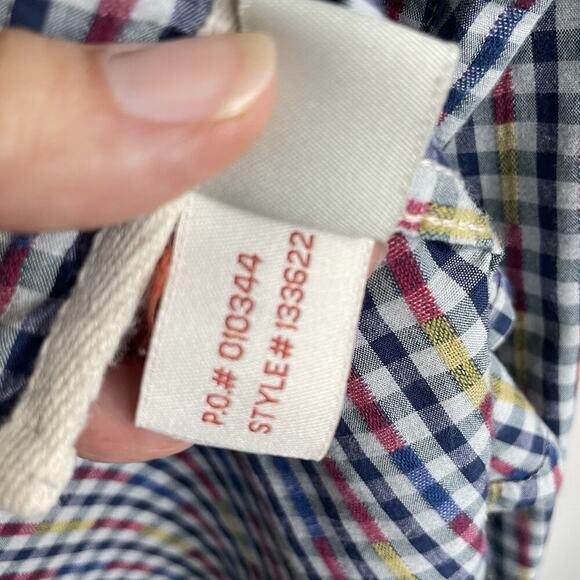 Carbon 2 Cobalt Shirt Men Large Blue Red Geometric Stripe Business Casual Preppy - Picture 12 of 12